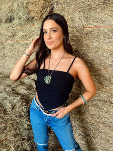 The Wrangler Blackopedia Denim Bandana Top