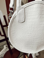 Load image into Gallery viewer, The Double J White Gator Circle Tote
