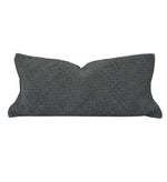 Load image into Gallery viewer, The Woven Suede Lumbar Pillow in Black
