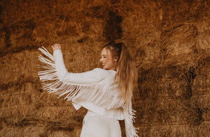 The Randa Cropped Blazer Set in Ivory