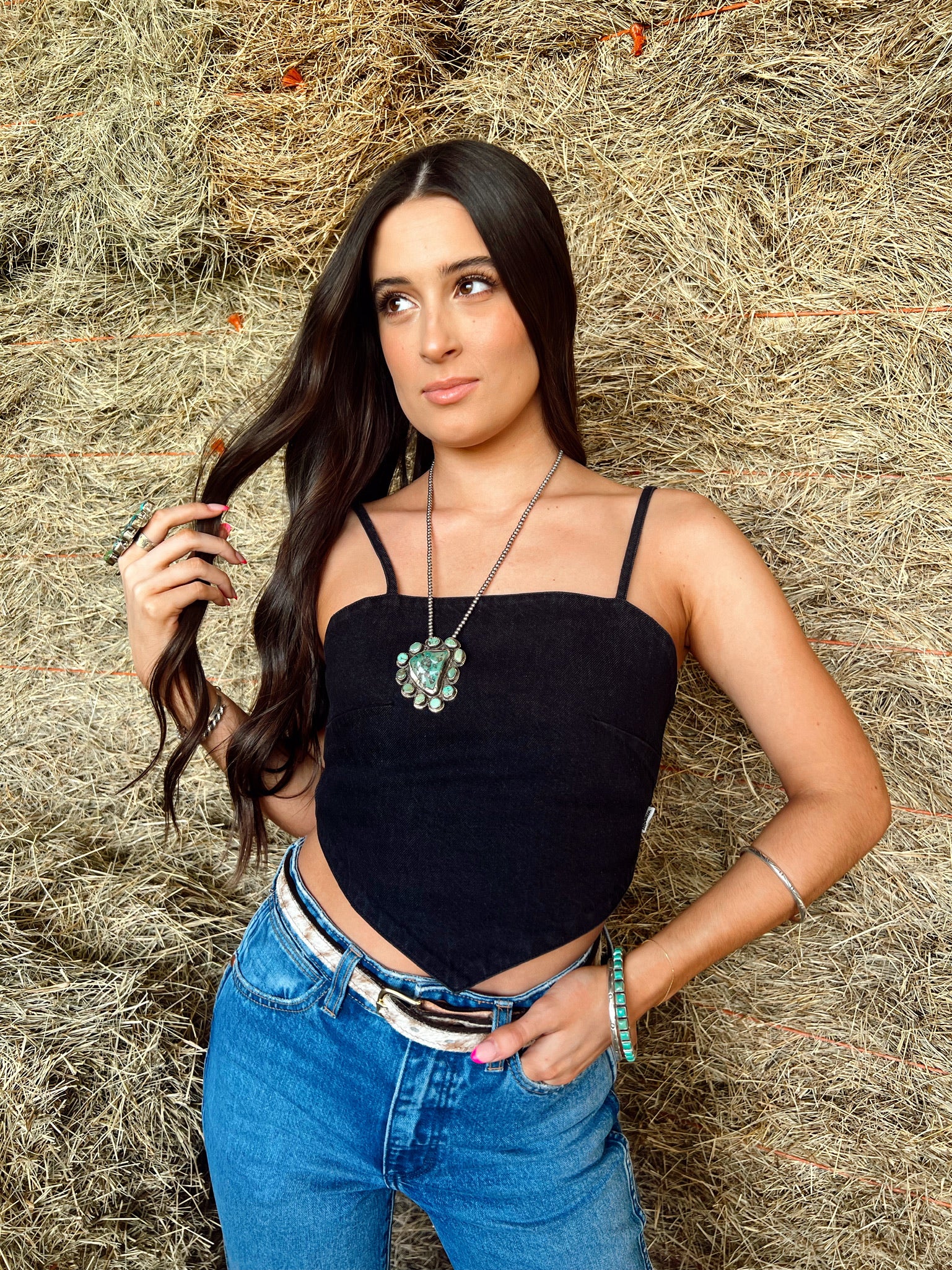 The Wrangler Blackopedia Denim Bandana Top