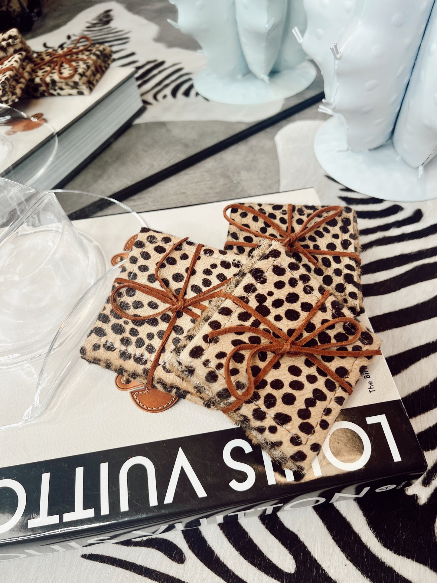 The Cowhide Coaster Sets