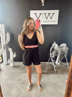 Load image into Gallery viewer, The Rhome Romper in Black

