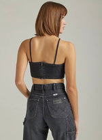 Load image into Gallery viewer, The Wrangler Blackopedia Denim Bandana Top

