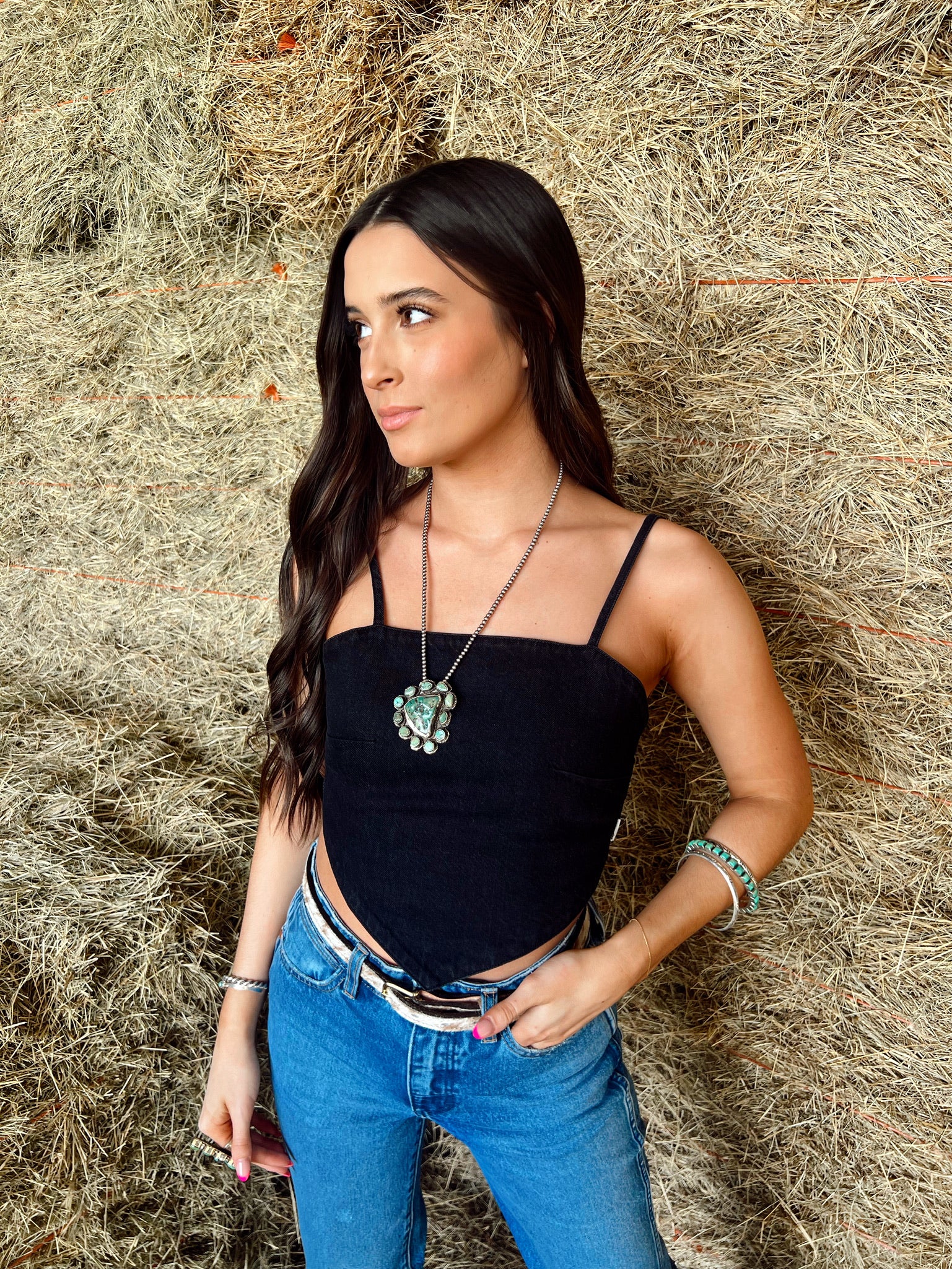 The Wrangler Blackopedia Denim Bandana Top
