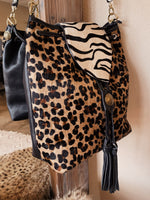 Load image into Gallery viewer, The Double J Jaguar/Zebra Messenger Tote

