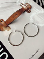 Load image into Gallery viewer, The Sterling Hammered Hoops
