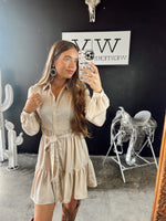 Load image into Gallery viewer, The Rachel Dress in Beige
